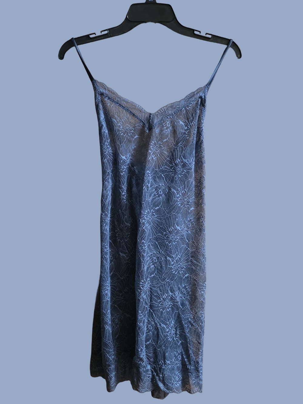 Victoria's Secret Blue Sheer Floral Lace Slip Dress